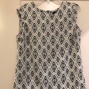 White/Black Printed Top